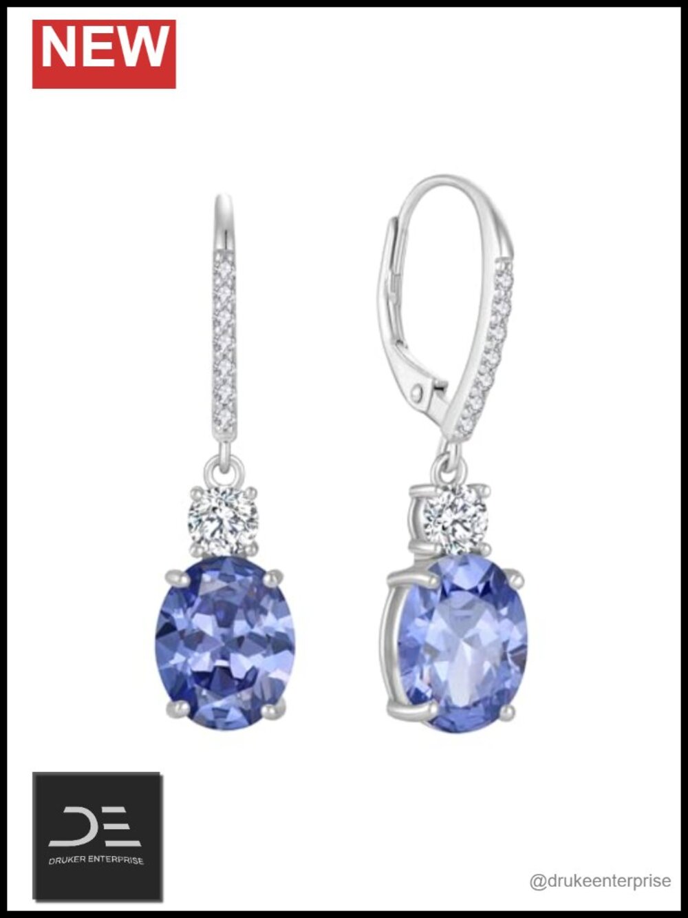Sterling Silver Dangle Drop Earrings Leverback Birthstone Jewelry Women